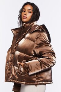 TURKISH COFFEE Quilted Puffer Jacket, image 2