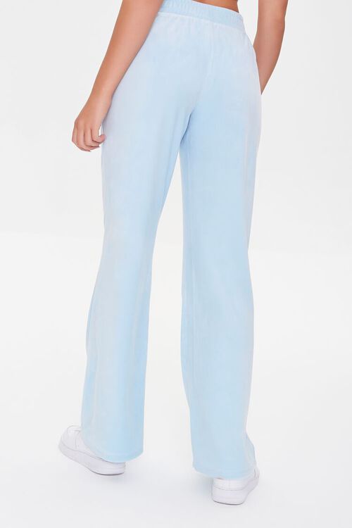 LIGHT BLUE Velour Wide-Leg Sweatpants, image 4