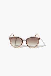 PEACH /BROWN Round Frame Sunglasses, image 1