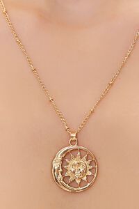 GOLD Moon & Sun Pendant Necklace, image 2