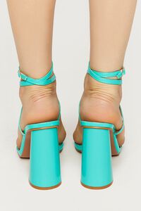 TEAL Faux Patent Leather Strappy Open-Toe Heels, image 3