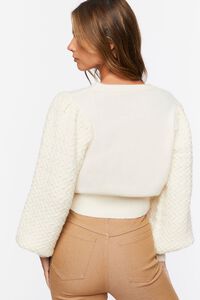 CREAM Cable Knit Balloon-Sleeve Sweater, image 4