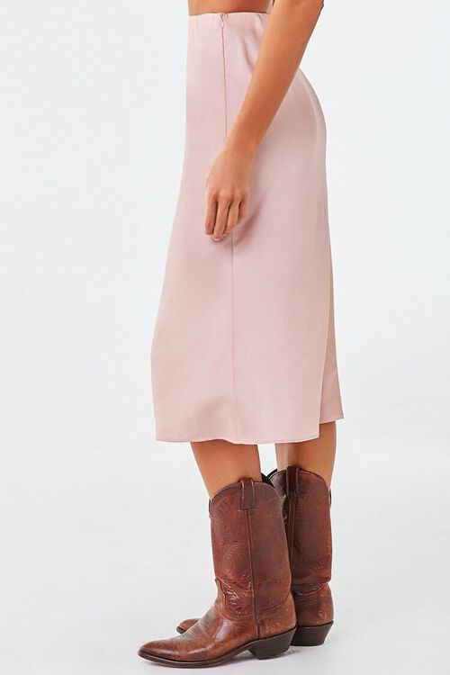 BLUSH Satin Midi Skirt, image 3