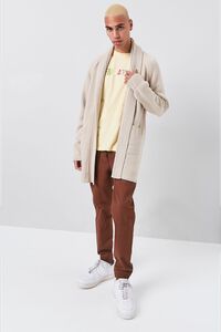 TAUPE Longline Open-Front Cardigan Sweater, image 4