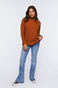 GINGER Ribbed Mock Neck Sweater Top, image 4