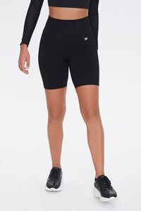 BLACK Active Seamless Biker Shorts, image 2