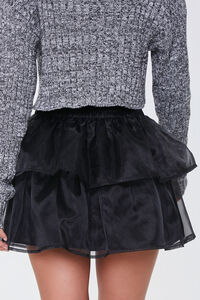 BLACK Organza Flounce Mini Skirt, image 4