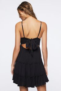BLACK Crochet Tie-Back Mini Dress, image 3