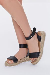 BLACK Espadrille Flatform Sandals, image 1