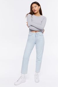 LIGHT DENIM Recycled Cotton High-Rise Mom Jeans, image 6