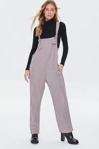 TAUPE Knotted Twill Overalls, image 1