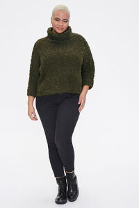 OLIVE Plus Size Boucle Turtleneck Sweater, image 4