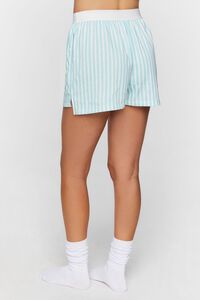 POWDER BLUE/WHITE Striped Button-Front Pajama Shorts, image 4