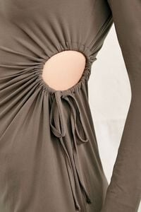 BROWN Drawstring Cutout Dress, image 5