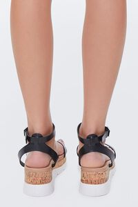 BLACK Cork Ankle-Strap Flatform Sandals, image 3