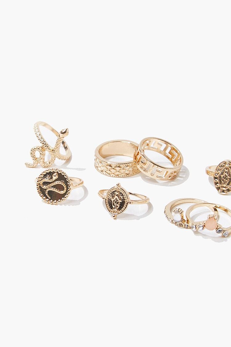 Gold Delicate Geometric Rings - 6 Pack | Claire's US