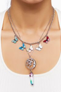SILVER/MULTI Butterfly Fairy Necklace Set, image 1