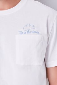 WHITE/BLUE Embroidered Cloud Graphic Tee, image 5