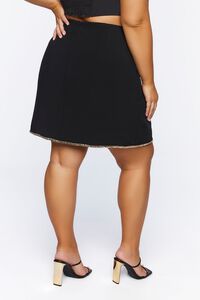 BLACK/GOLD Plus Size Chain-Trim Mini Skirt, image 4