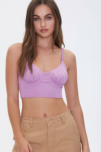 LAVENDER Lace-Up Cropped Cami, image 5