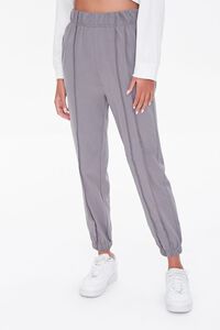CHARCOAL High-Rise Topstitch Joggers, image 2