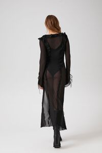 BLACK Sheer Chiffon Ruffle Maxi Dress, image 3