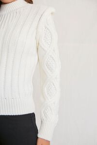 CREAM Mock Neck Cable Knit Sweater, image 5