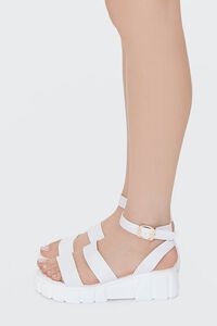 WHITE Faux Leather Ankle-Strap Sandals, image 2