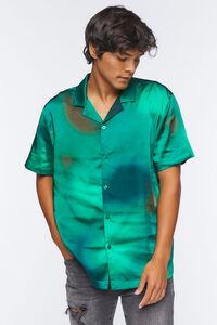 GREEN/MULTI Satin Tie-Dye Shirt, image 6