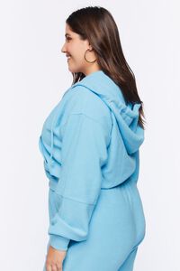 BLUE Plus Size French Terry Zip-Up Hoodie, image 2