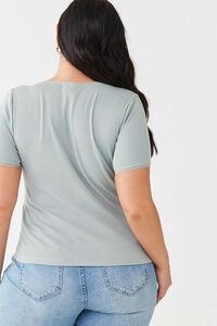 SAGE Plus Size Ribbed Scoop Neck Top, image 3