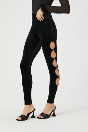 Forever 21 Women's Faux Leather High-Rise Leggings in Shiitake Small