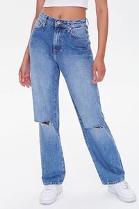 MEDIUM DENIM Distressed 90s-Fit Jeans, image 2