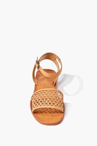 NATURAL Faux Leather Buckled Sandals, image 2