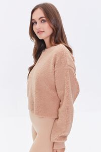 TAUPE Faux Shearling Raw-Cut Pullover, image 2