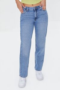 LIGHT DENIM Recycled Cotton Mid-Rise Baggy Jeans, image 2