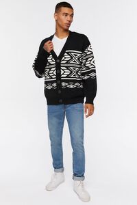 BLACK/CREAM Geo Print Cardigan Sweater, image 4