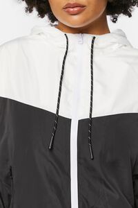 BLACK/WHITE Plus Size Colorblock Windbreaker Jacket, image 5