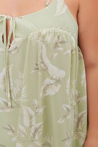 SAGE/CREAM Plus Size Tropical Leaf Print Dress, image 5