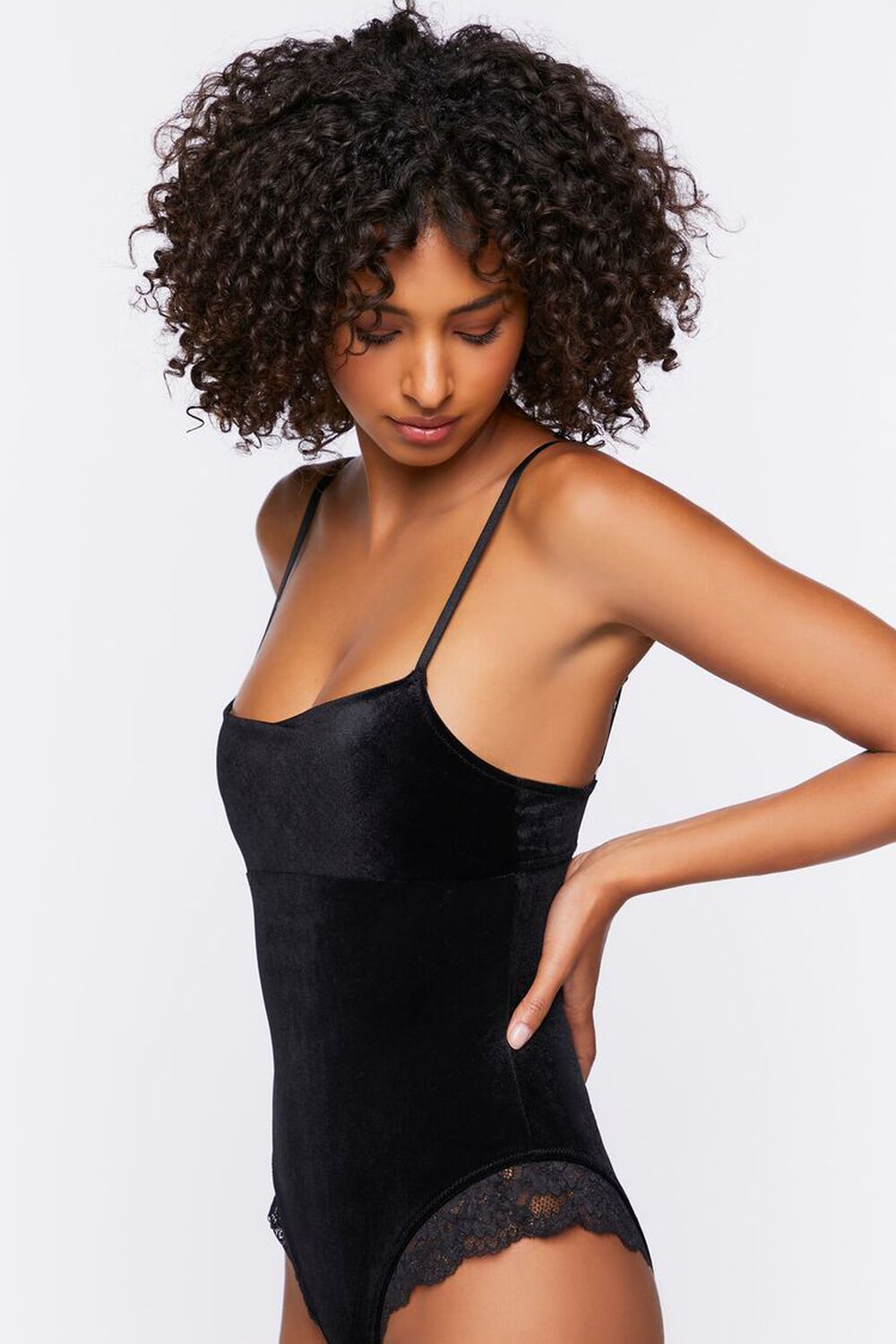 BLACK Velvet Lingerie Bodysuit, image 2