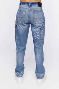 MEDIUM DENIM Paint Splatter Cargo Jeans, image 4