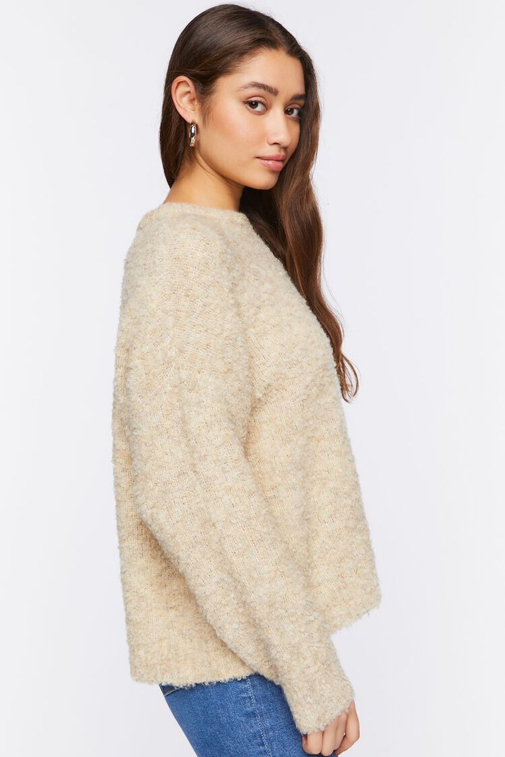 Fuzzy Knit Long Sleeve Sweater