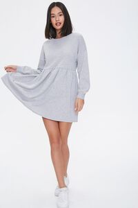 GREY Shirred Shift Mini Dress, image 4