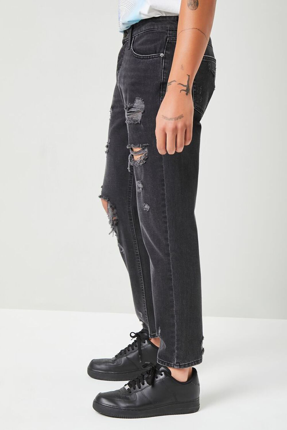WASHED BLACK Distressed Slim-Fit Jeans, image 3