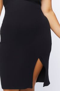 BLACK Plus Size Bodycon Slit Dress, image 5