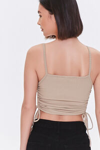 TAUPE Ruched Drawstring Cropped Cami, image 3