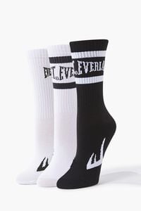 WHITE/BLACK Everlast Crew Socks, image 1