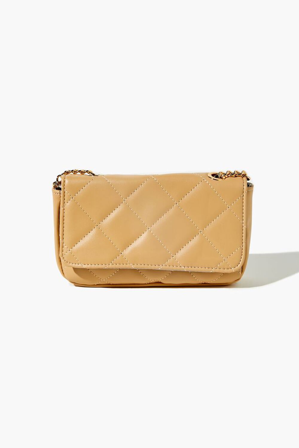 TAUPE Quilted Faux Leather Crossbody Bag, image 1