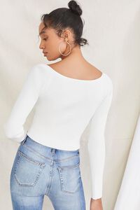 WHITE Sweetheart Sweater-Knit Top, image 3