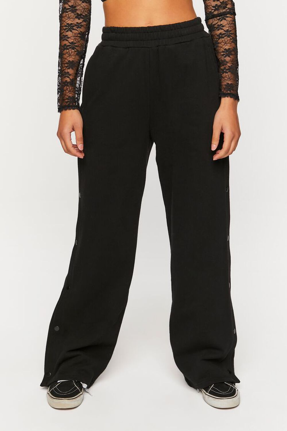 BLACK French Terry Tearaway Pants, image 2
